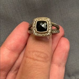 David Yurman Onyx Diamond Halo Ring